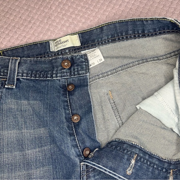 SilverTab Levi’s Vintage True Straight Light-Medium Wash Faded Button Fly Jeans - Picture 7 of 9